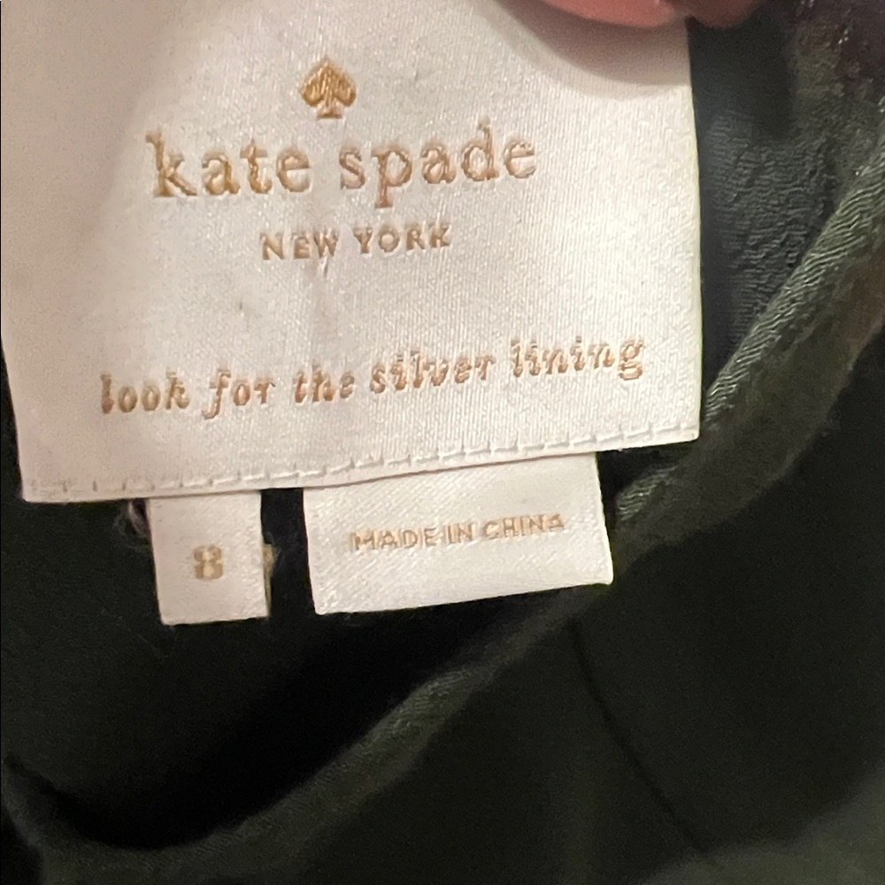 SALE Kate Spade Elegant Olive Green Long Sleeve Pleated Midi Dress, size 8 - Picture 3 of 13